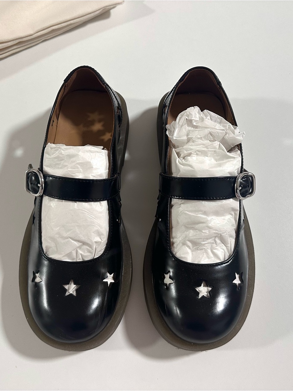 Acne Studios Star Cutout Mary Jane Shoes, size 38